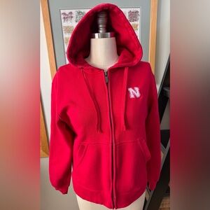 Nebraska Cornhuskers full-zip hoodie with an embroidered "N" logo on the chest.